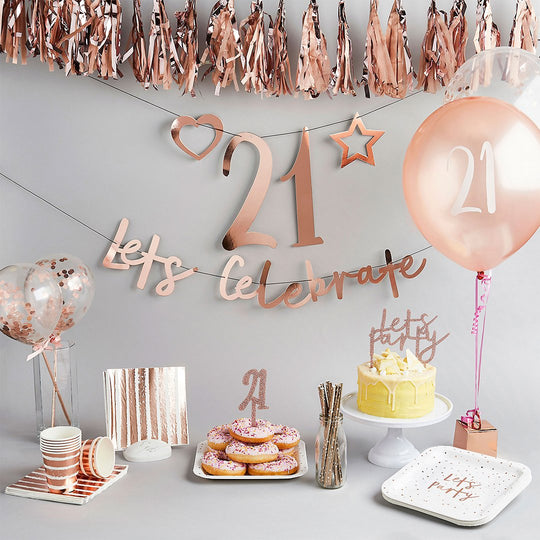 BUNTING - CUSTOMISABLE 'LET'S CELEBRATE' - ROSE GOLD