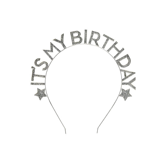 HEADBAND - IT'S MY BIRTHDAY - SILVER METAL