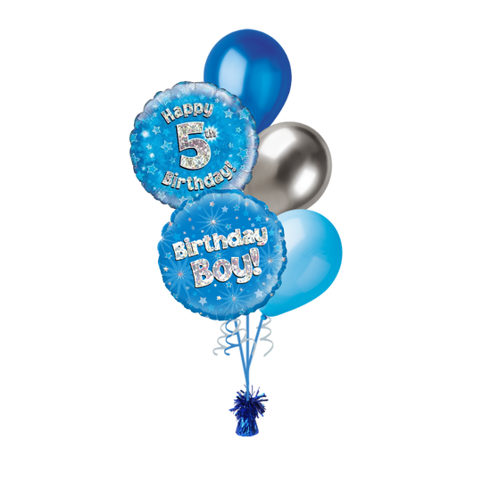 BOUQUET - HAPPY 5th BIRTHDAY - BLUE