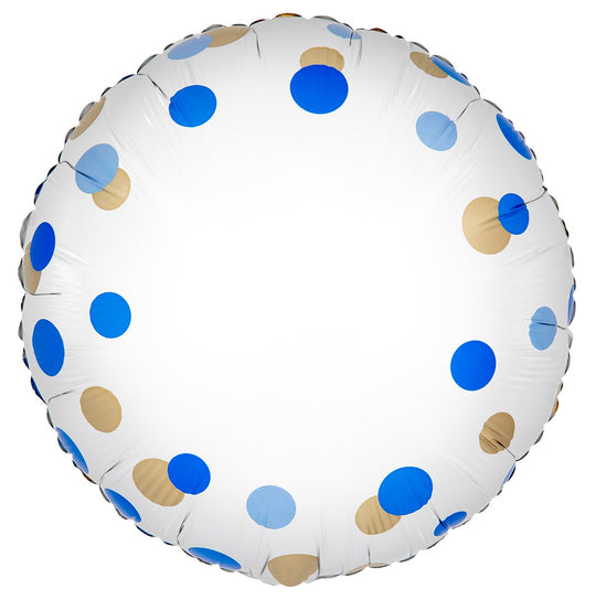 18" FOIL - BLUE & GOLD CONFETTI