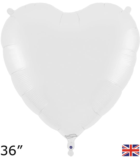 36" FOIL - HEART - WHITE