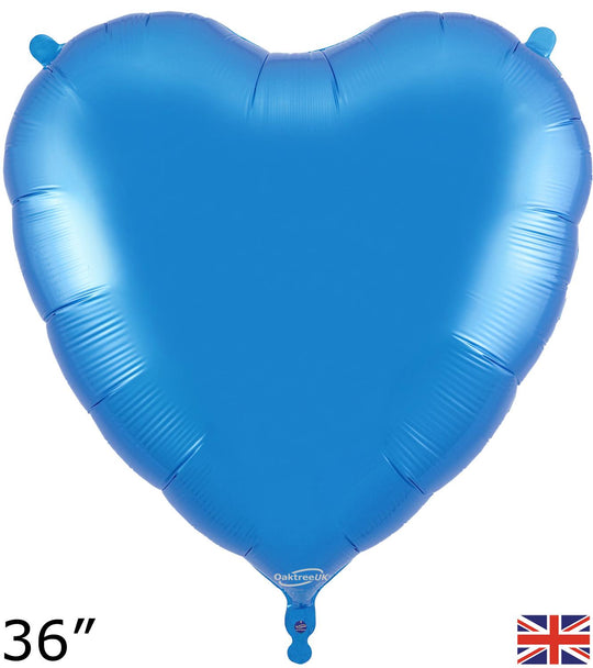 36" FOIL - HEART -  BLUE