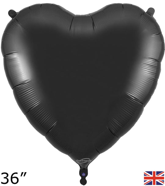 36" FOIL - HEART -  BLACK