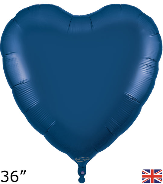 36" FOIL - HEART - NAVY BLUE