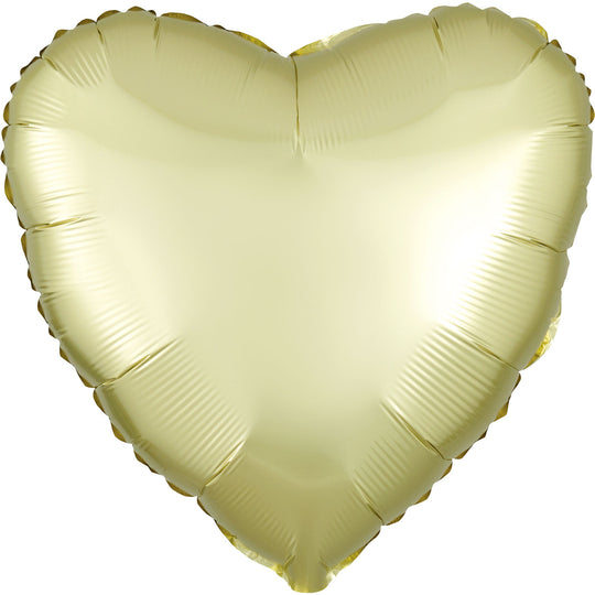SATIN LUXE - HEART - PASTEL YELLOW