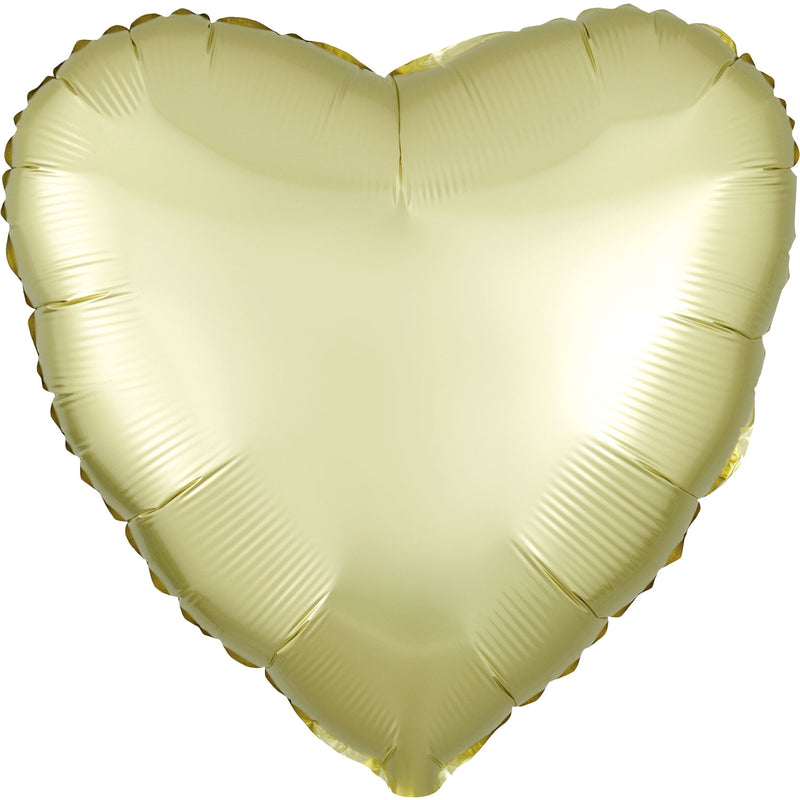 SATIN LUXE - HEART - PASTEL YELLOW - Partica Party