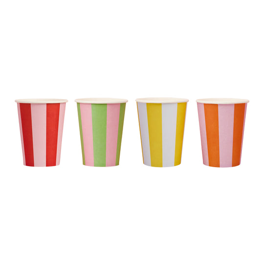 PAPER CUPS - BRIGHT BANQUET - PACK OF 8