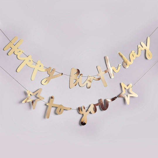 BANNER - HAPPY BIRTHDAY TO YOU - GOLD