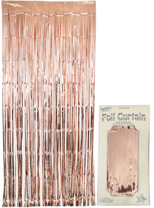 FOIL DOOR CURTAIN - METALLIC ROSE GOLD