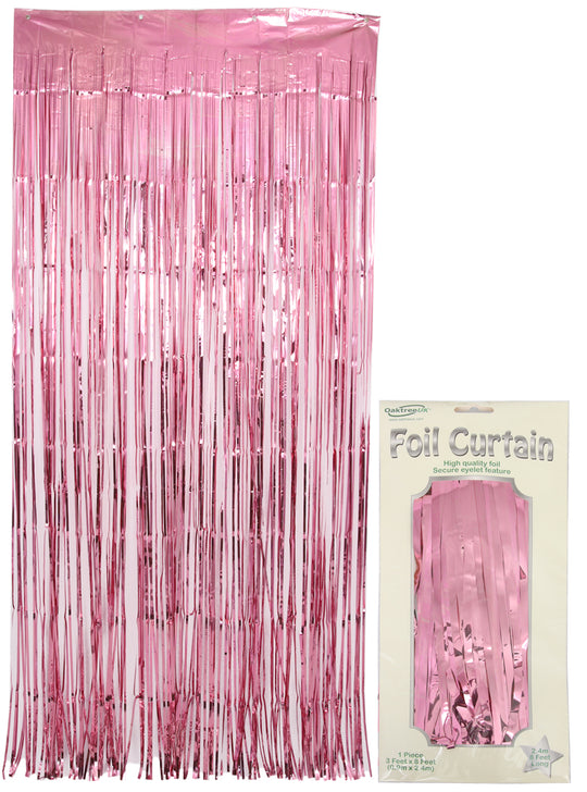 FOIL DOOR CURTAIN - METALLIC LIGHT PINK