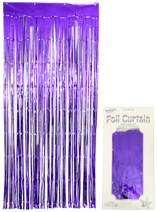 FOIL DOOR CURTAIN - METALLIC PURPLE