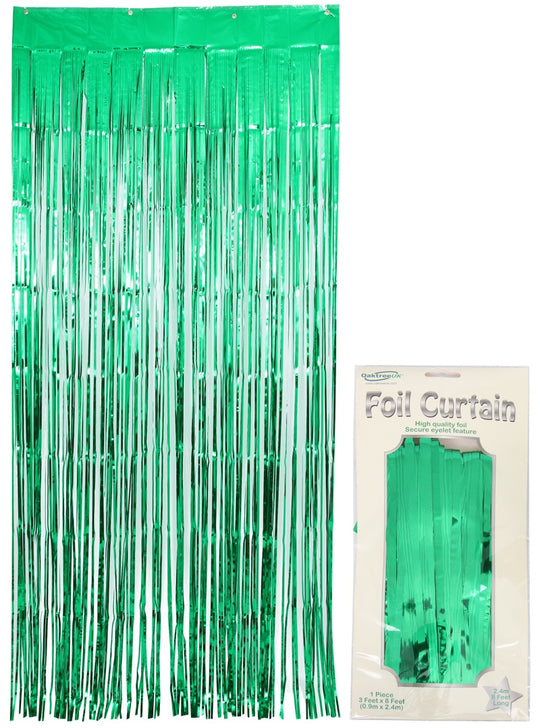 FOIL DOOR CURTAIN - METALLIC GREEN