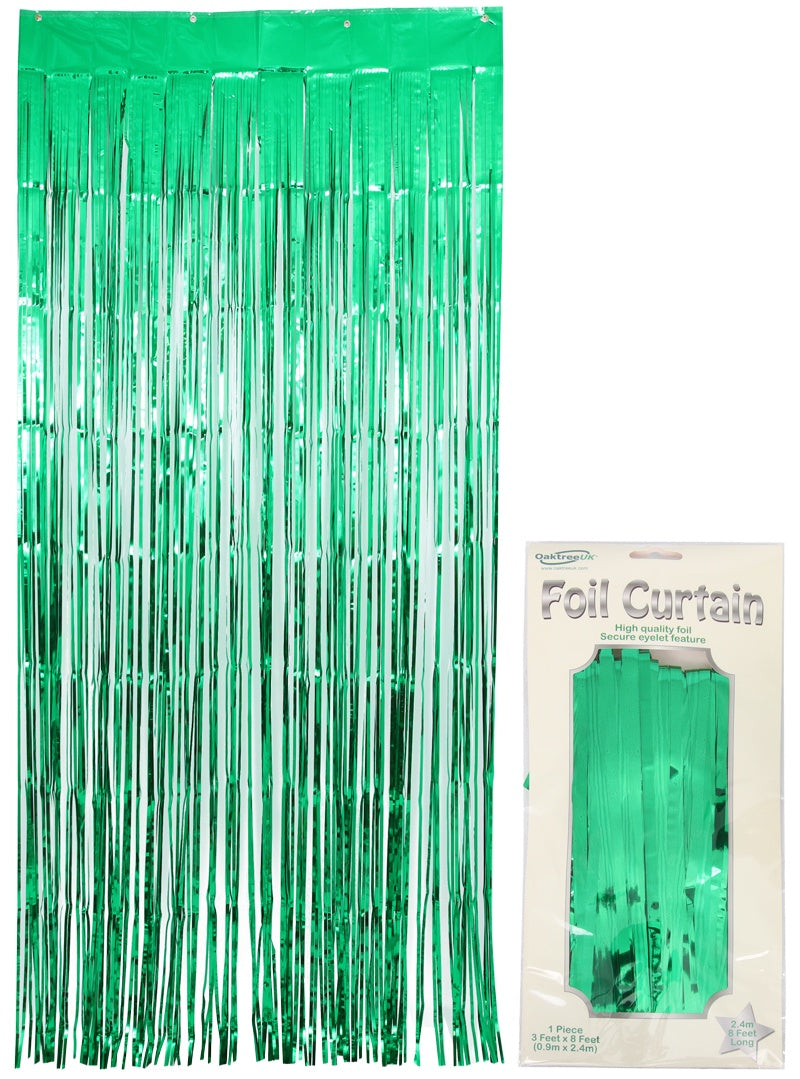 FOIL DOOR CURTAIN - METALLIC GREEN