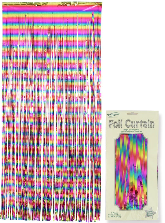 FOIL DOOR CURTAIN - METALLIC RAINBOW