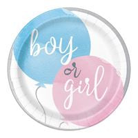 PAPER PLATES - GENDER REVEAL - PACK OF 8