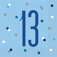 NAPKINS - 13th BLUE - PACK OF 16