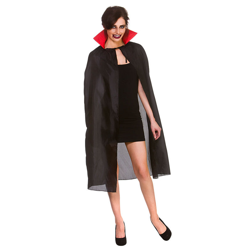 VAMPIRE CAPE - BLACK WITH RED COLLAR