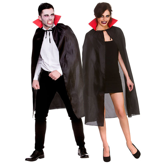 VAMPIRE CAPE - BLACK WITH RED COLLAR