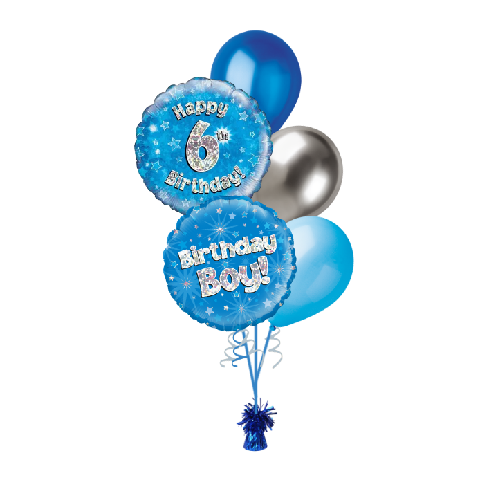 BOUQUET - HAPPY 6th BIRTHDAY - BLUE