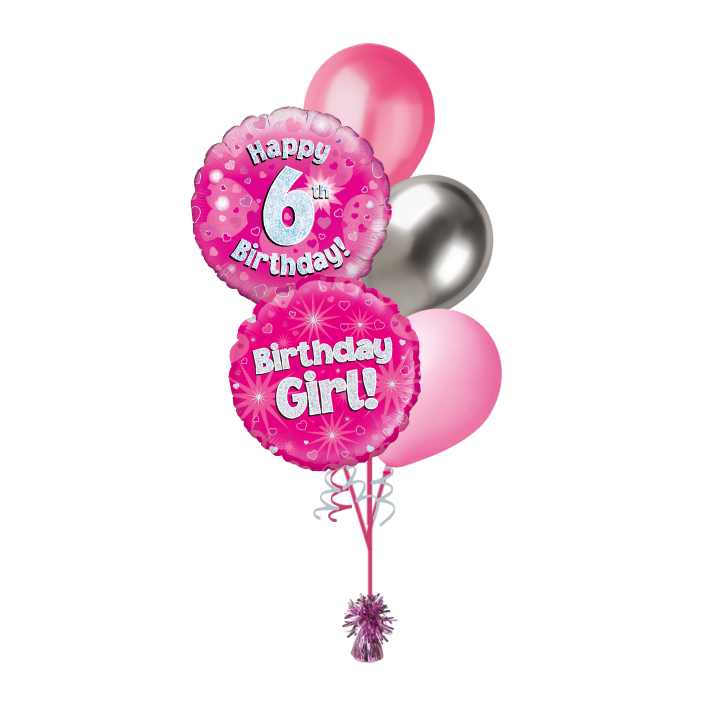 BOUQUET - HAPPY 6th BIRTHDAY - PINK