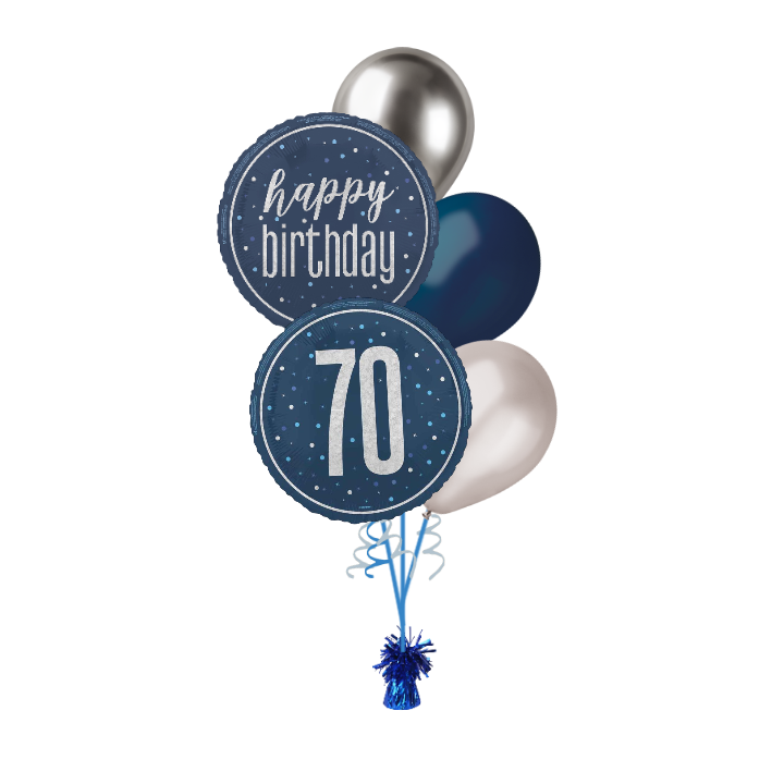 BOUQUET - 70th BIRTHDAY - BLUE GLITZ – Partica