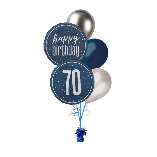 BOUQUET - 70th BIRTHDAY - BLUE GLITZ