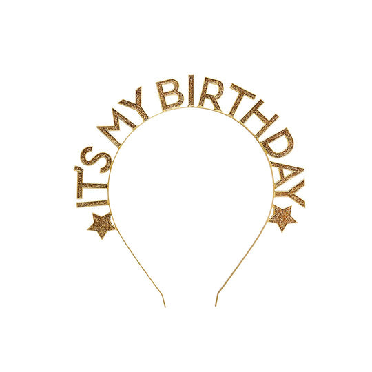HEADBAND - IT'S MY BIRTHDAY - GOLD METAL