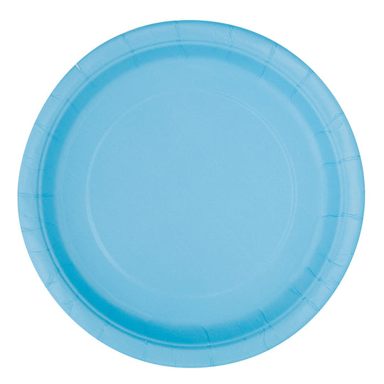 PAPER PLATES - POWDER BLUE - PACK OF 16