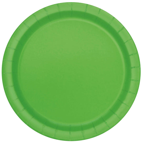 PAPER PLATES - LIME GREEN - PACK OF 16