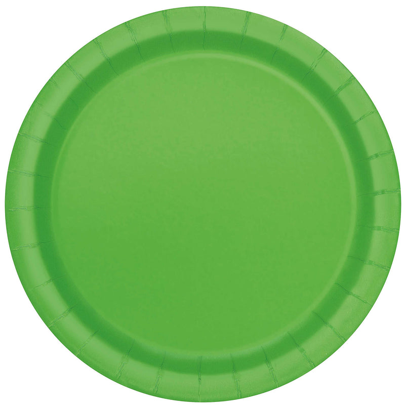 PAPER PLATES - LIME GREEN - PACK OF 16
