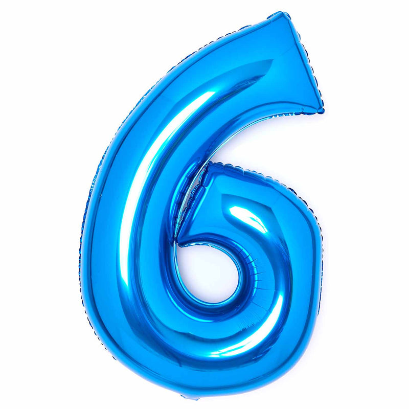 JUMBO NUMBER - 6 - BLUE - Partica Party