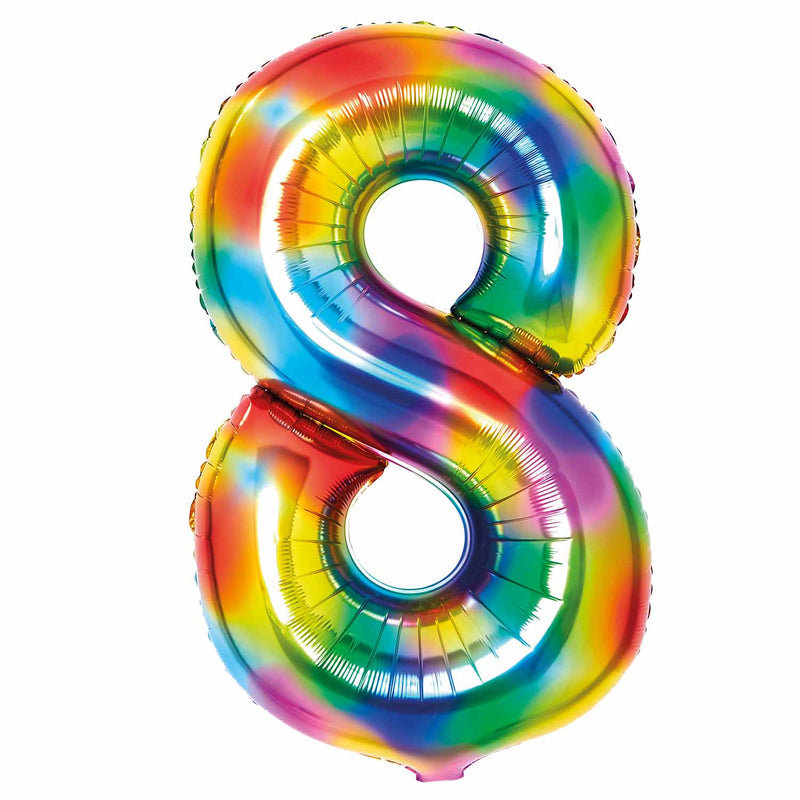 JUMBO NUMBER - 8 - RAINBOW - Partica Party
