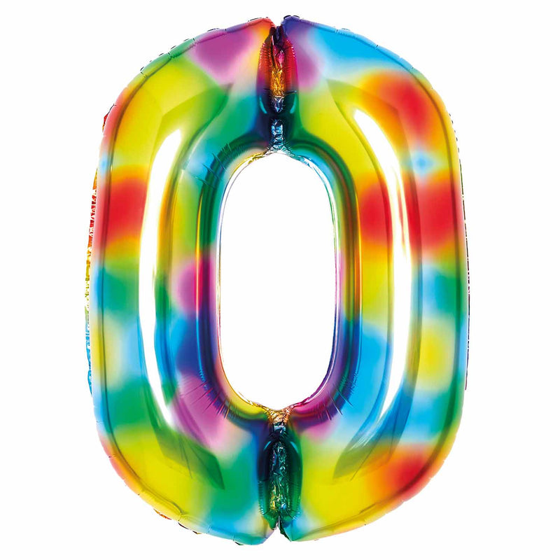 JUMBO NUMBER - 0 - RAINBOW - Partica Party