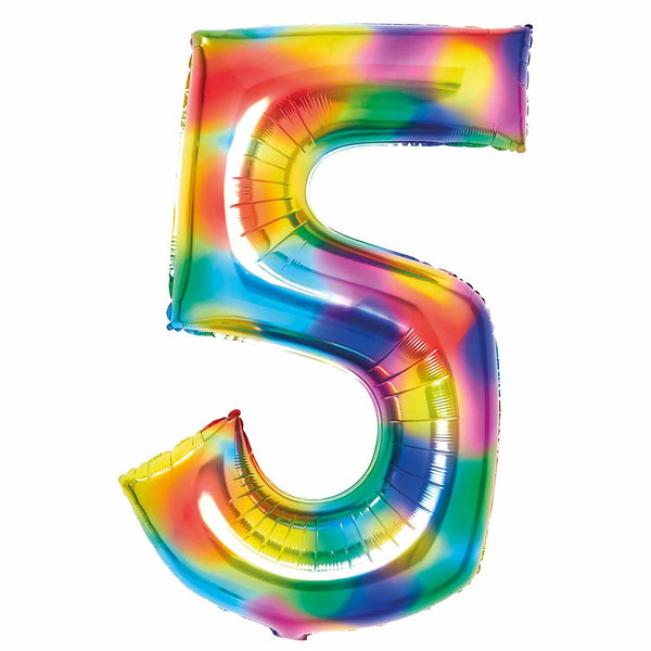 JUMBO NUMBER - 5 - RAINBOW - Partica Party