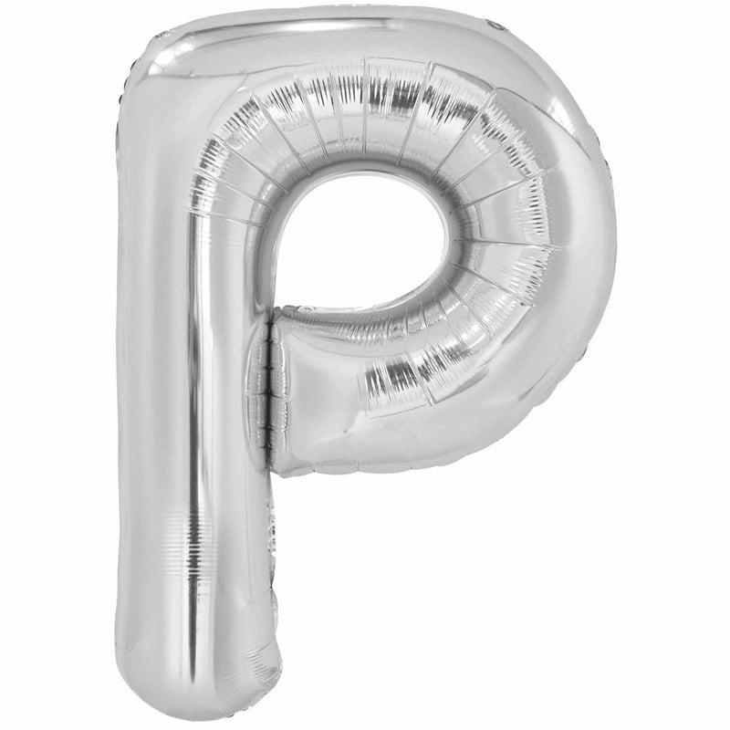 JUMBO LETTER - P - SILVER - Partica Party