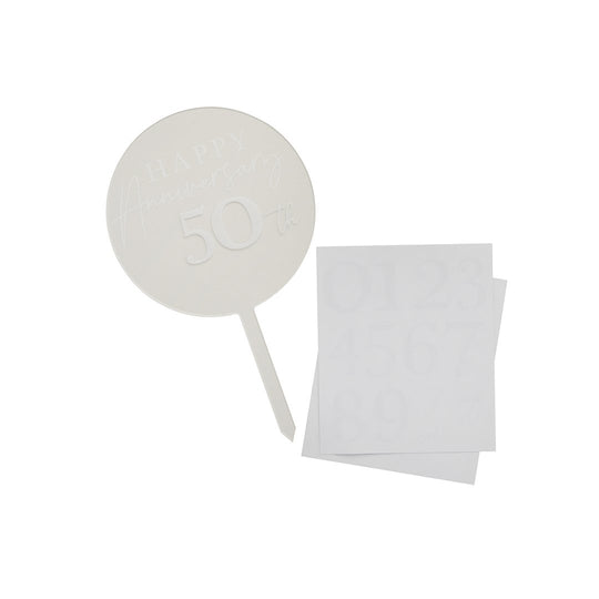 CAKE TOPPER - CUSTOMISABLE 'ANNIVERSARY'