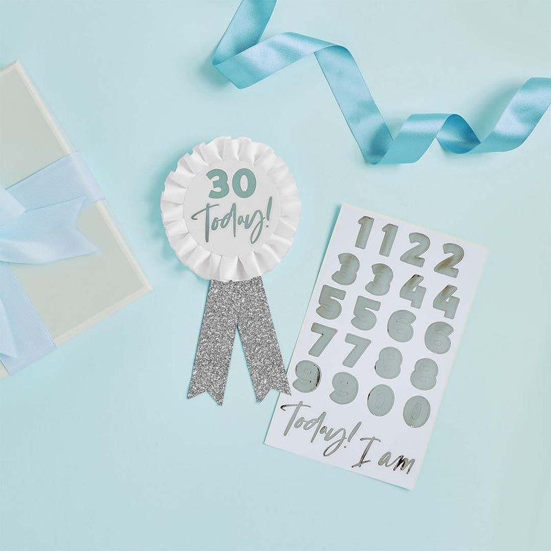 BIRTHDAY BADGE - CUSTOMISABLE - SILVER