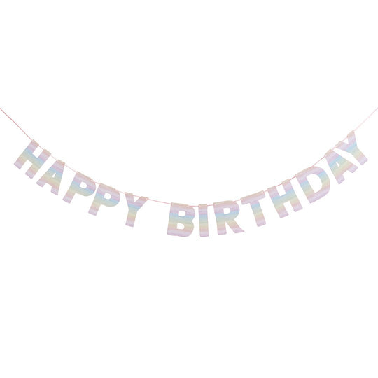 BUNTING - HAPPY BIRTHDAY - PASTEL RAINBOW