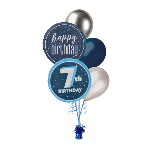 BOUQUET - 7th BIRTHDAY - BLUE GLITZ