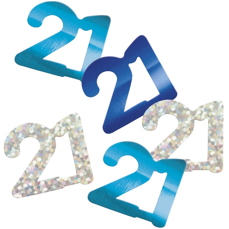 CONFETTI - 21st - BLUE GLITZ