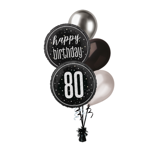BOUQUET - 80th BIRTHDAY - BLACK GLITZ
