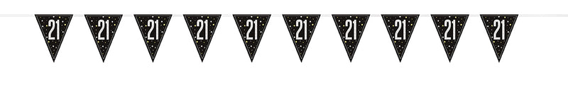 BUNTING - 21st - BLACK GLITZ