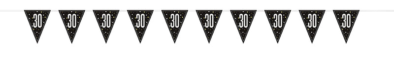 BUNTING - 30th - BLACK GLITZ