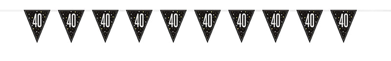 BUNTING - 40th - BLACK GLITZ