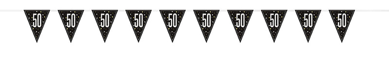 BUNTING - 50th - BLACK GLITZ