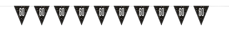 BUNTING - 60th - BLACK GLITZ