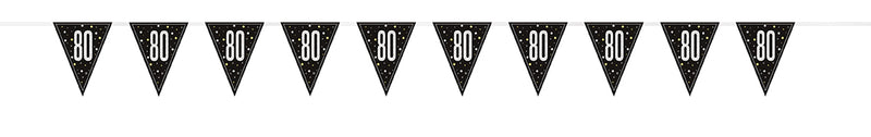 BUNTING - 80th - BLACK GLITZ