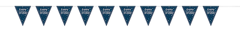 BUNTING - HAPPY BIRTHDAY - BLUE GLITZ