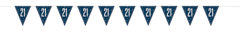 BUNTING - 21st - BLUE GLITZ