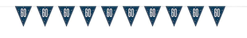 BUNTING - 60th - BLUE GLITZ